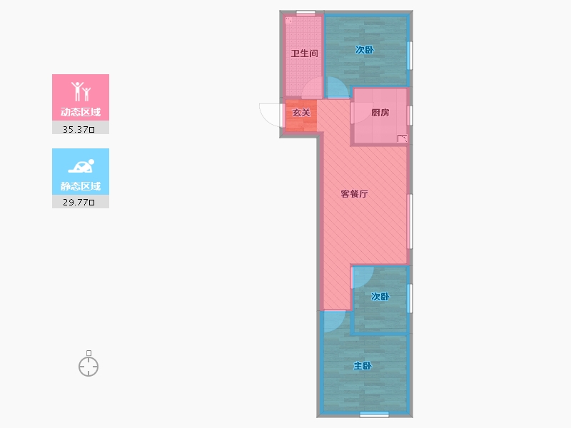 北京-北京市-翡翠家园-57.64-户型库-动静分区