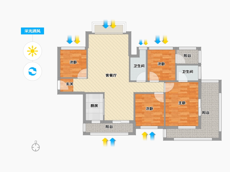 广东省-深圳市-城投・七里香榭-92.58-户型库-采光通风