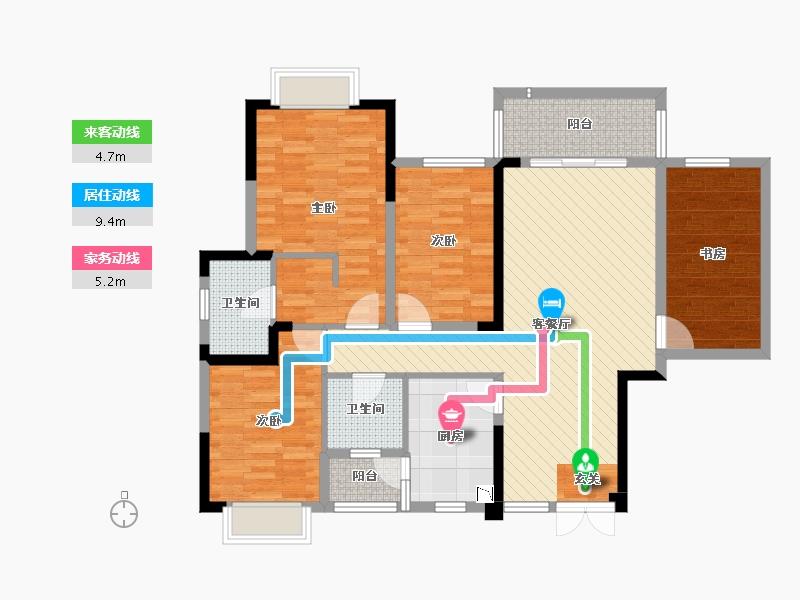 广西壮族自治区-南宁市-龙基传媒星城-109.39-户型库-动静线