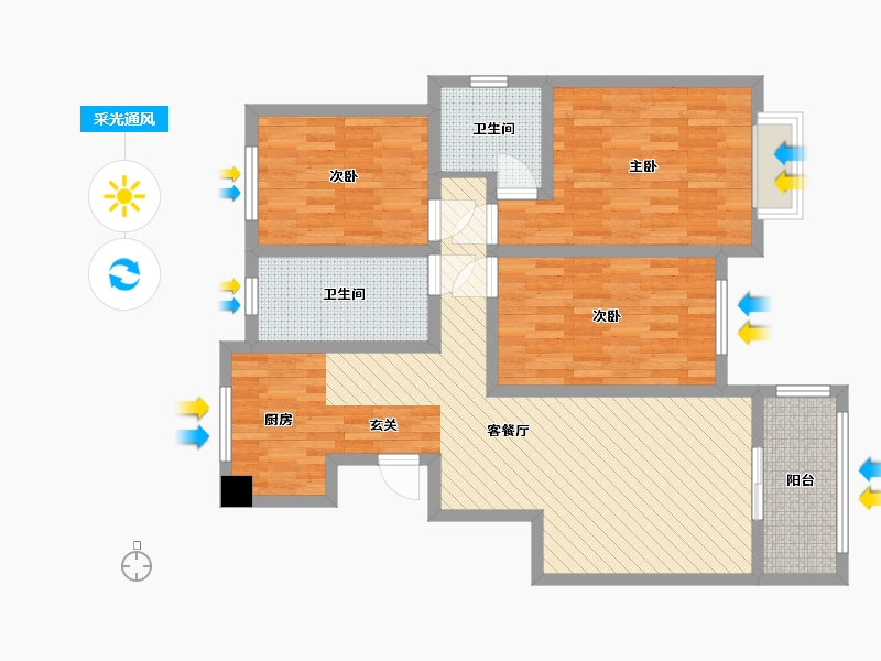 河南省-周口市-居安城市花园-93.20-户型库-采光通风