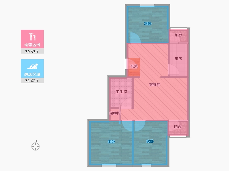 北京-北京市-龙兴园北区-11号楼-64.41-户型库-动静分区