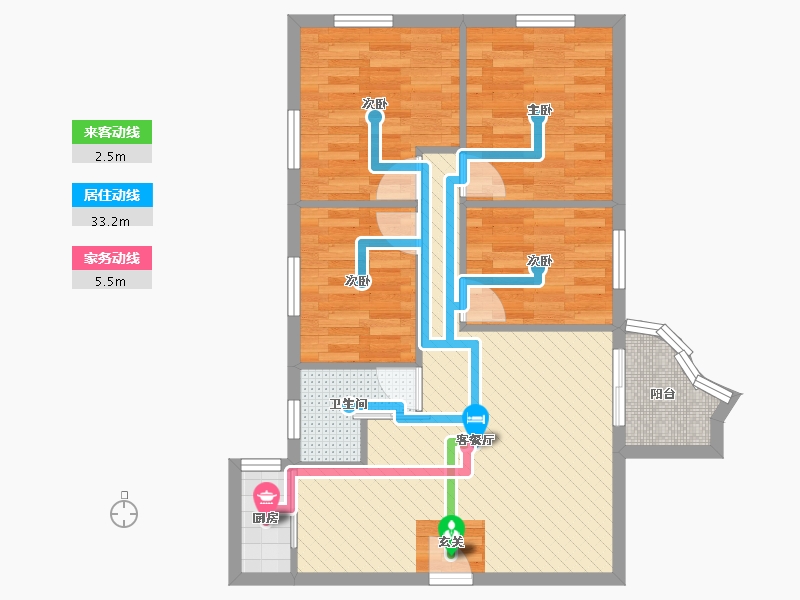 广东省-深圳市-益荣居4栋6C-69.73-户型库-动静线