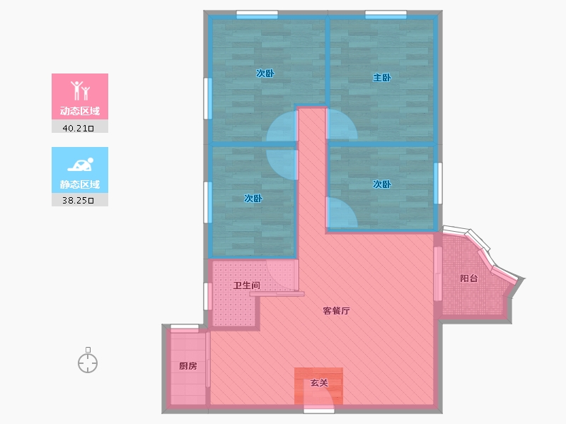 广东省-深圳市-益荣居4栋6C-69.73-户型库-动静分区