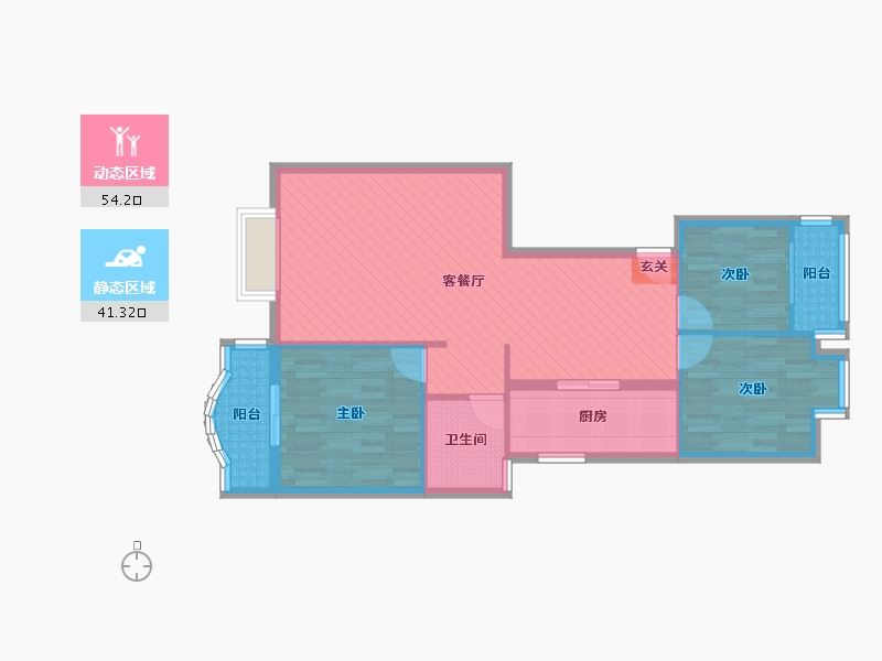 四川省-成都市-江郊庭院-85.18-户型库-动静分区