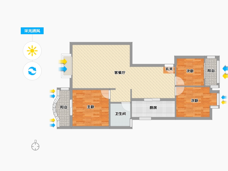 四川省-成都市-江郊庭院-85.18-户型库-采光通风