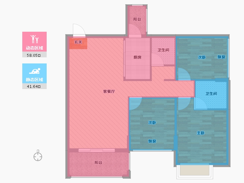 广西壮族自治区-贵港市-龙祥名居-89.56-户型库-动静分区