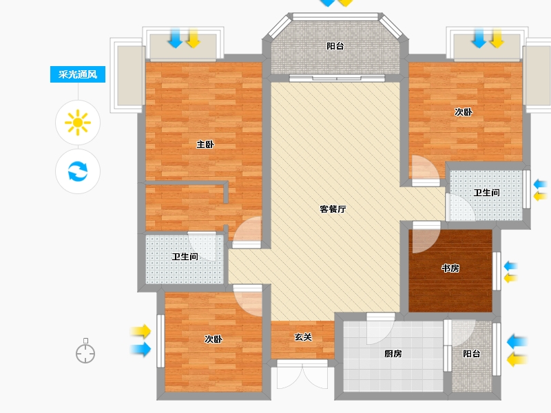 四川省-成都市-时代金悦-99.91-户型库-采光通风