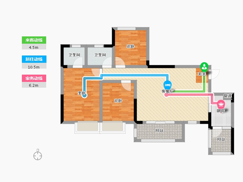 四川省-泸州市-中广一品城-84.60-户型库-动静线