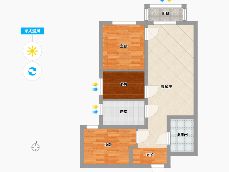 北京-北京市-保利首开四季怡园-58.00-户型库-采光通风