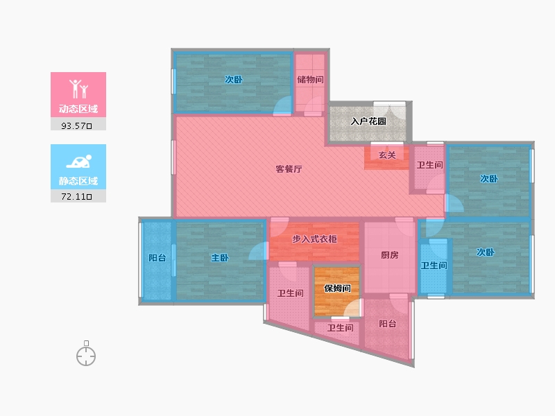 四川省-成都市-南城都汇四期-154.42-户型库-动静分区