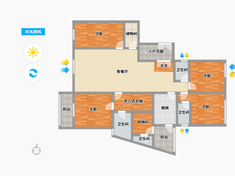 四川省-成都市-南城都汇四期-154.42-户型库-采光通风