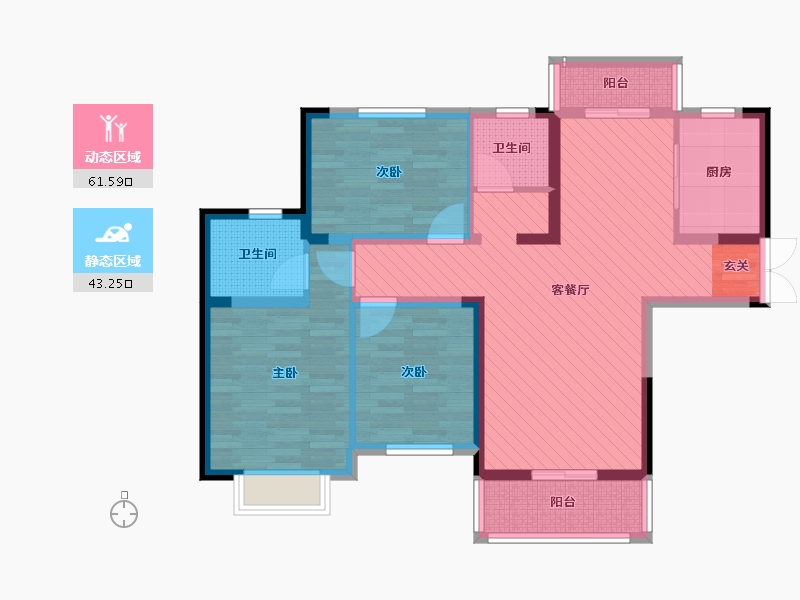 湖南省-岳阳市-天邦・新龙苑-91.14-户型库-动静分区