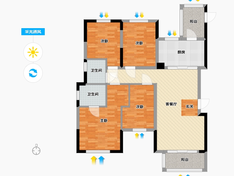 四川省-成都市-远大优悠风景-96.40-户型库-采光通风