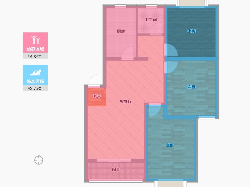 江苏省-宿迁市-左岸逸品-88.00-户型库-动静分区