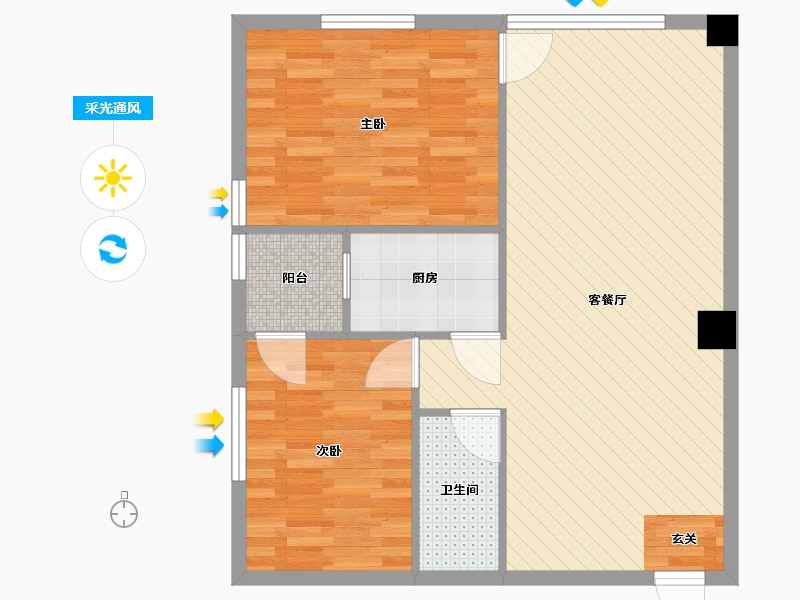 河北省-石家庄市-时光城-72.72-户型库-采光通风