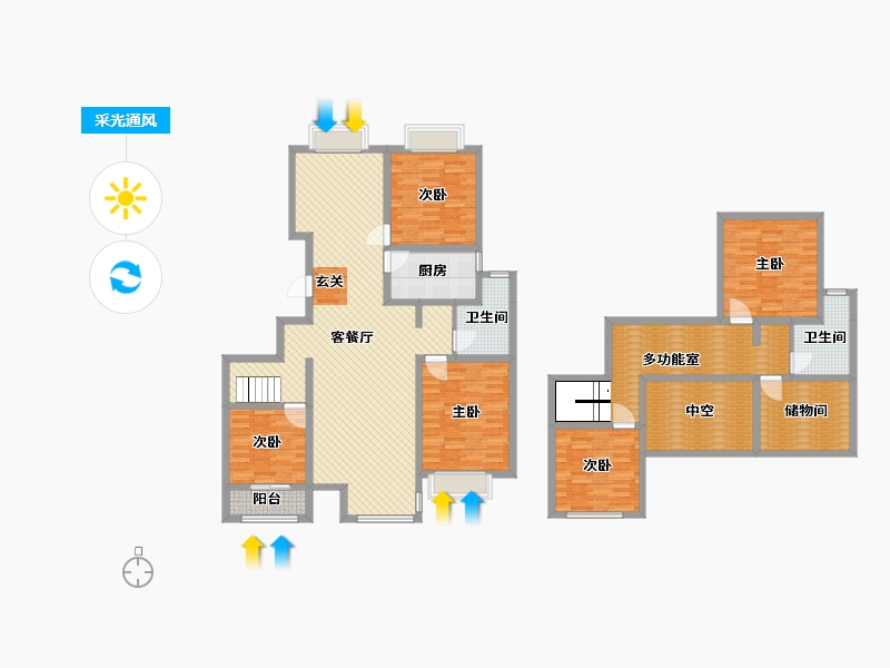 山东省-济宁市-济宁人文嘉园-176.23-户型库-采光通风