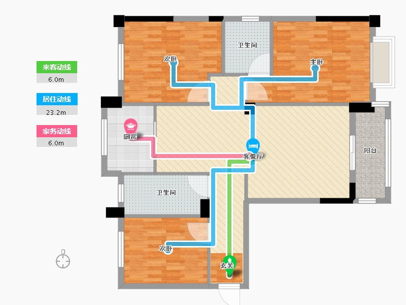 河南省-信阳市-成功花园-104.00-户型库-动静线