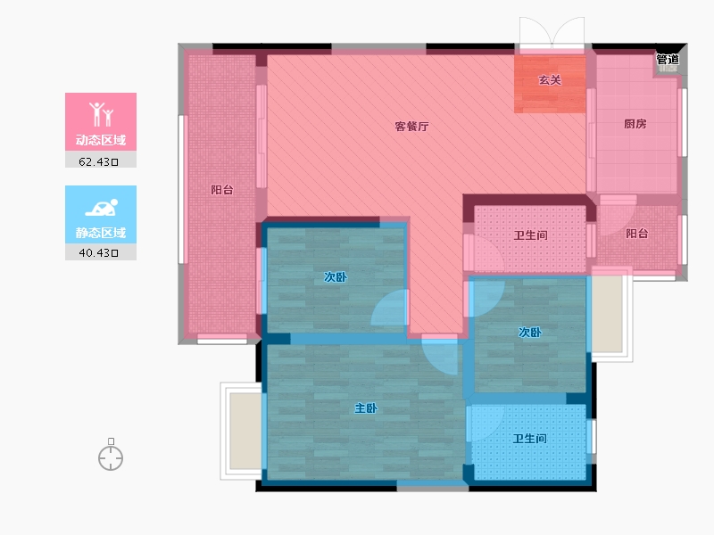 江西省-九江市-金鹏城-89.42-户型库-动静分区