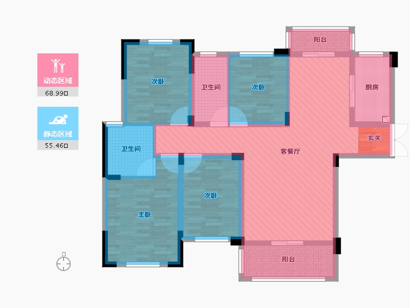 山东省-菏泽市-文亭湖1号-108.68-户型库-动静分区