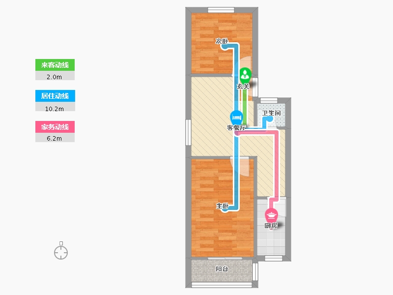 北京-北京市-铁路小区8号楼1单元-41.24-户型库-动静线