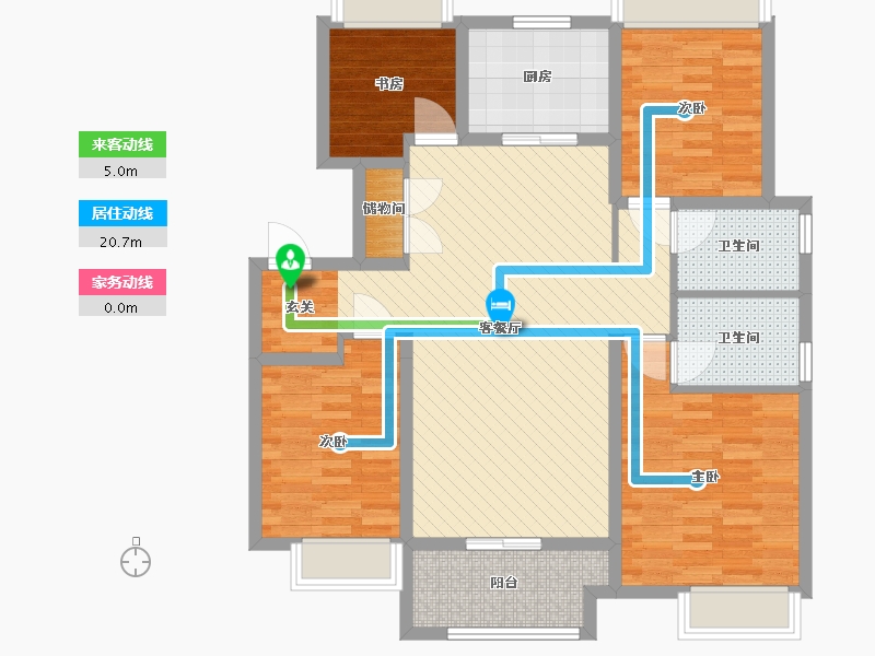 江苏省-南京市-万科城麓园30栋-104.00-户型库-动静线