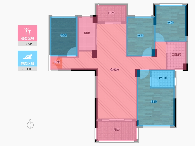 广东省-江门市-风情尚城-105.06-户型库-动静分区