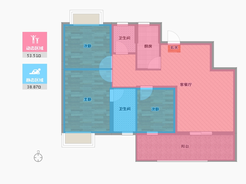 湖南省-衡阳市-泰宇盛世名都-81.43-户型库-动静分区