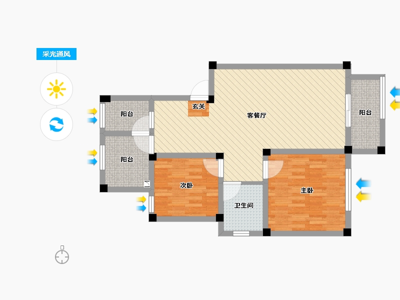 安徽省-滁州市-峰汇国际-71.67-户型库-采光通风