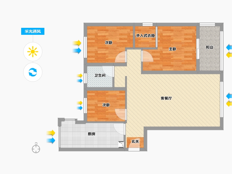 安徽省-安庆市-安庆碧桂园-80.57-户型库-采光通风