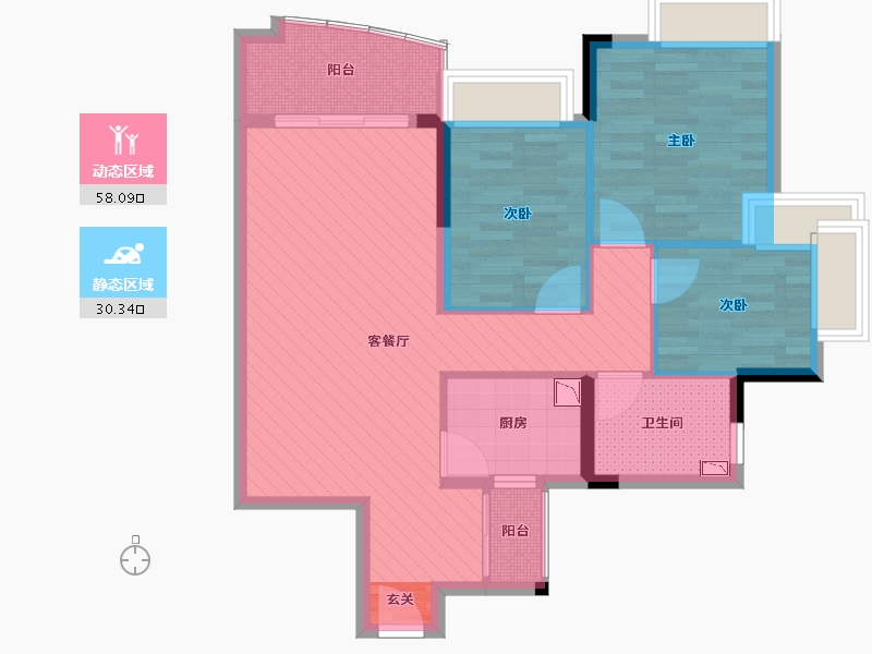 广东省-广州市-景业荔都-78.17-户型库-动静分区