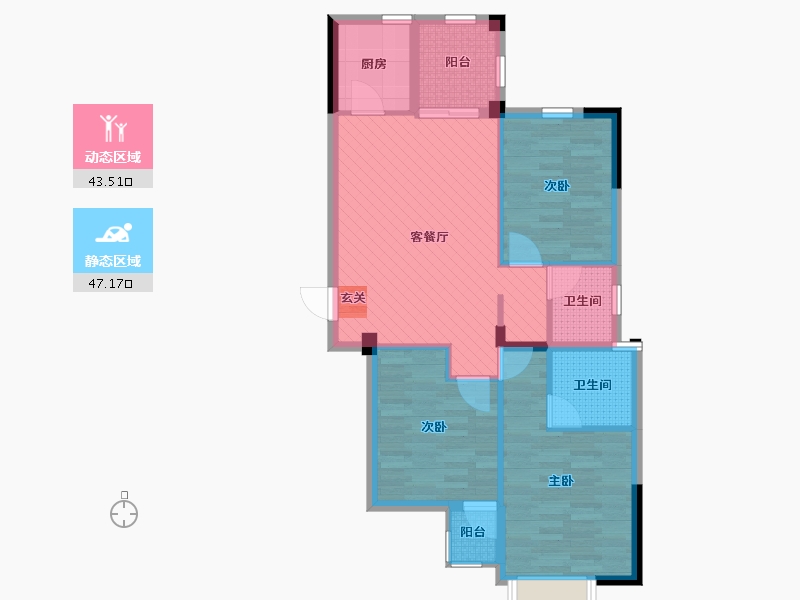 湖北省-武汉市-华星融城-80.33-户型库-动静分区