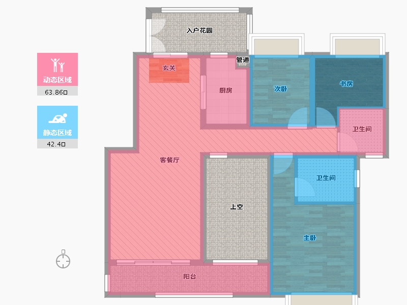 贵州省-遵义市-保利未来城市二街区-112.64-户型库-动静分区