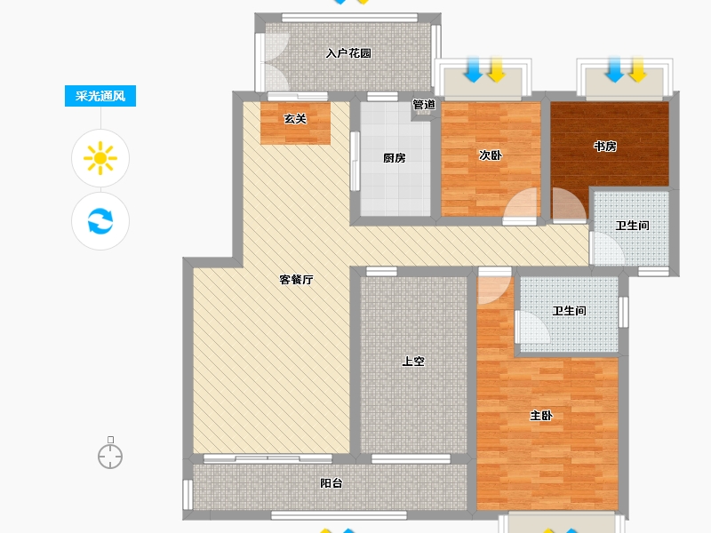 贵州省-遵义市-保利未来城市二街区-112.64-户型库-采光通风