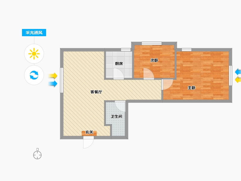 北京-北京市-嘉都-64.92-户型库-采光通风