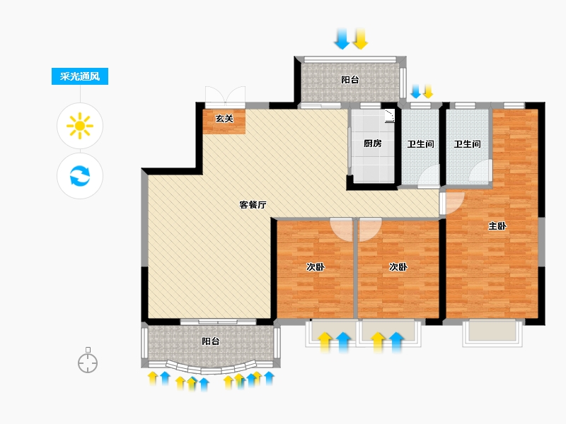 广东省-汕尾市-银湖湾-122.00-户型库-采光通风