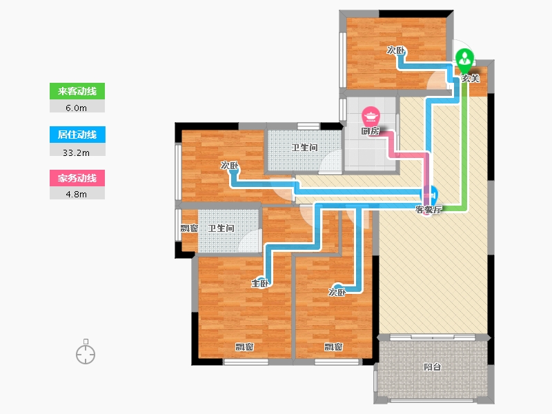 湖南省-郴州市-宝蓝城市广场-107.86-户型库-动静线