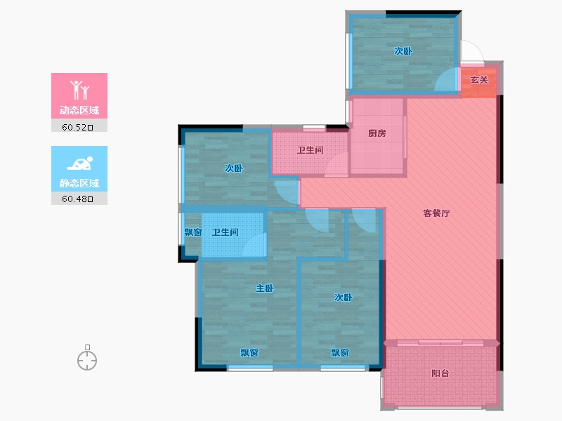 湖南省-郴州市-宝蓝城市广场-107.86-户型库-动静分区