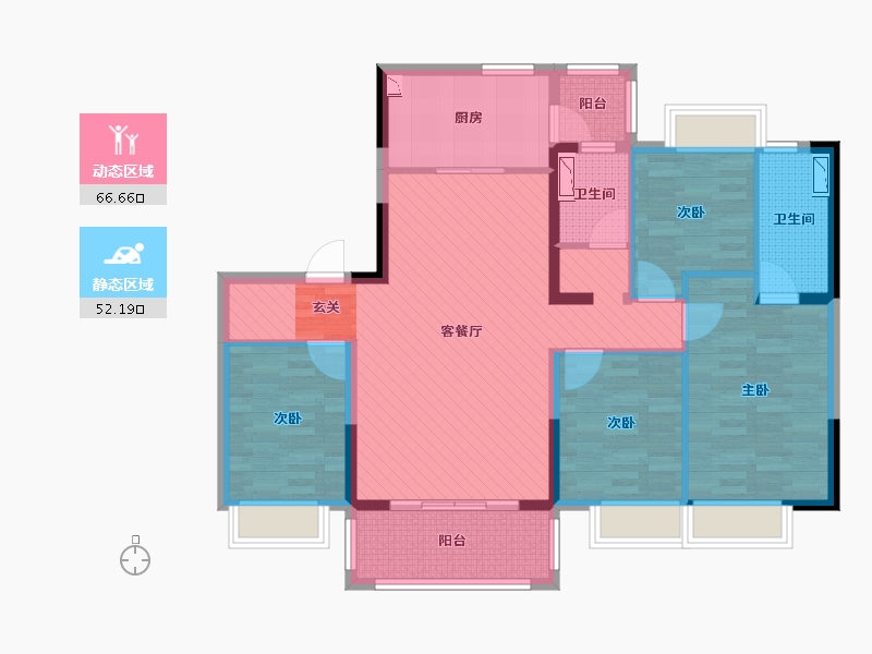 广东省-广州市-碧桂园・信鸿嘉誉-104.88-户型库-动静分区