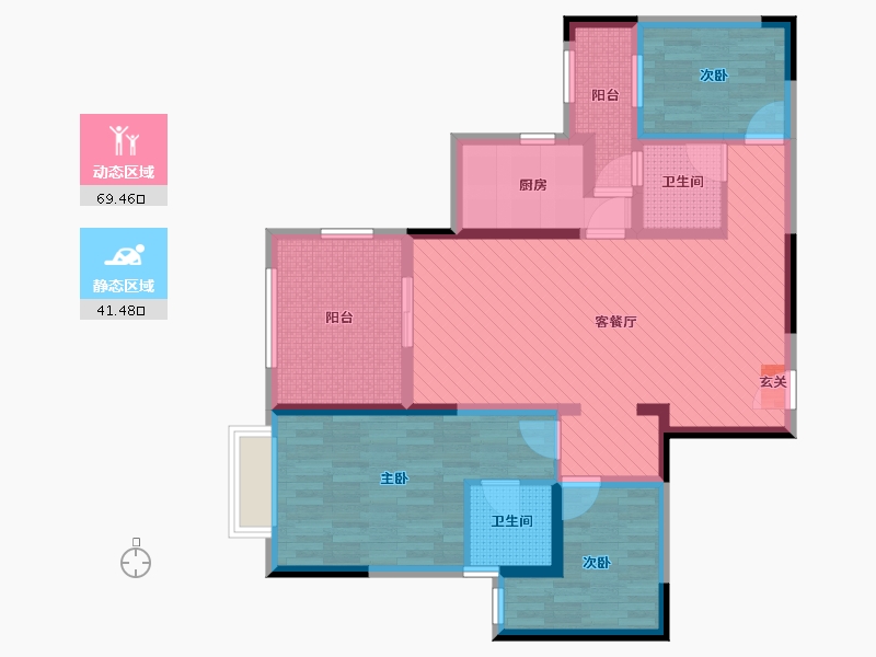 广东省-惠州市-新华联广场-96.30-户型库-动静分区