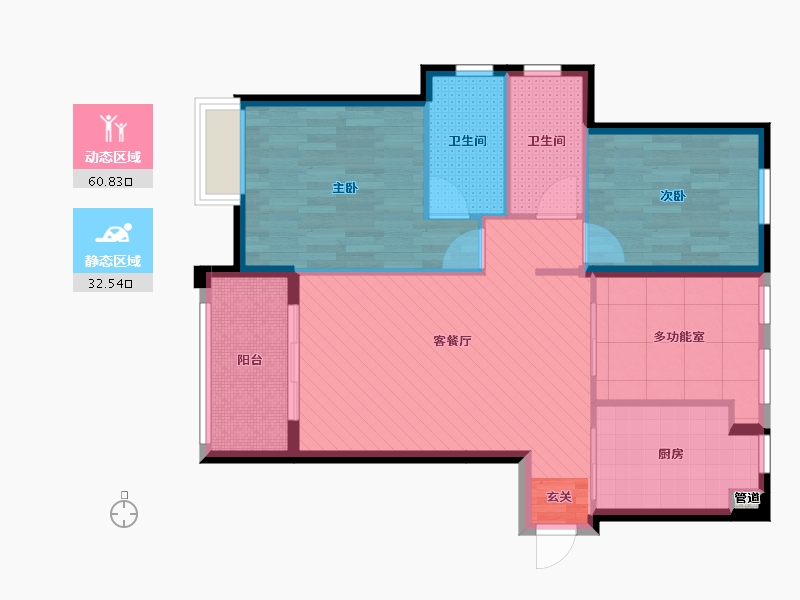 福建省-福州市-马尾正荣-83.22-户型库-动静分区