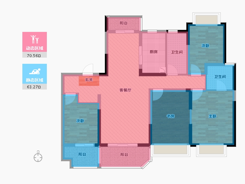 广西壮族自治区-南宁市-华骋阁-116.25-户型库-动静分区