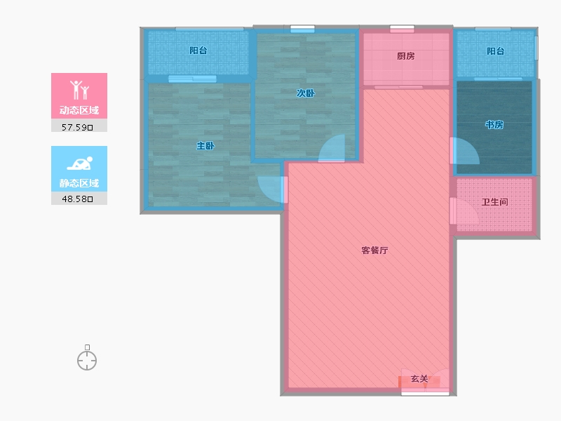 福建省-南平市-金辉小区-95.25-户型库-动静分区