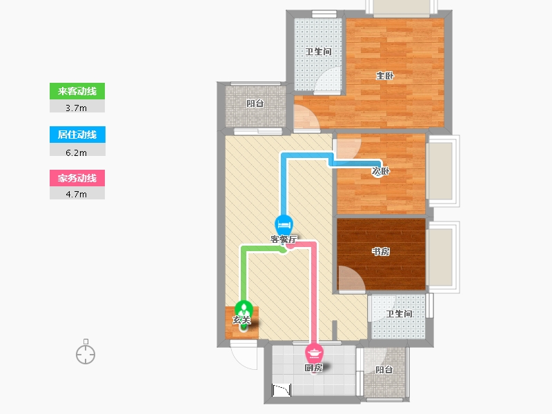 贵州省-贵阳市-花果园Q区-65.27-户型库-动静线