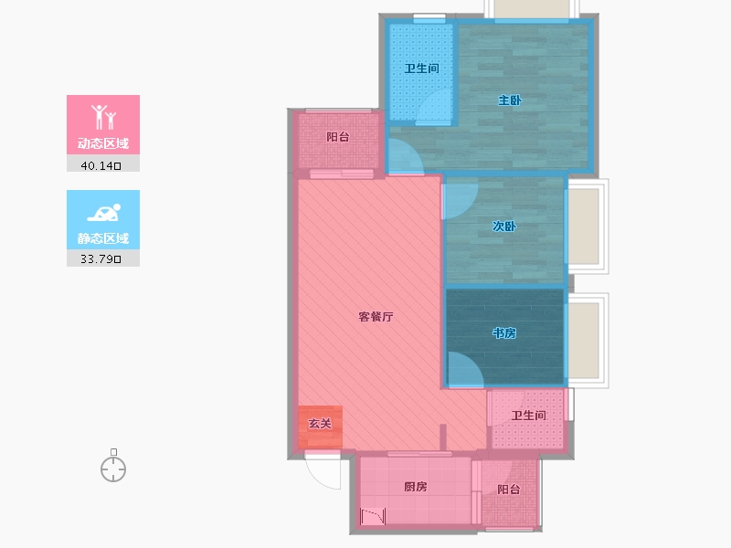 贵州省-贵阳市-花果园Q区-65.27-户型库-动静分区