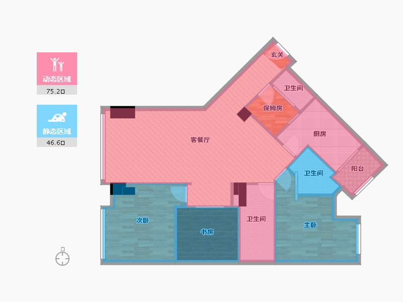 北京-北京市-丽水莲花信堡水岸公馆-110.37-户型库-动静分区