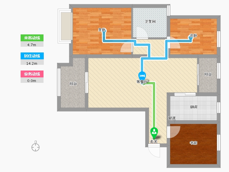 江苏省-徐州市-鑫苑景城-85.60-户型库-动静线