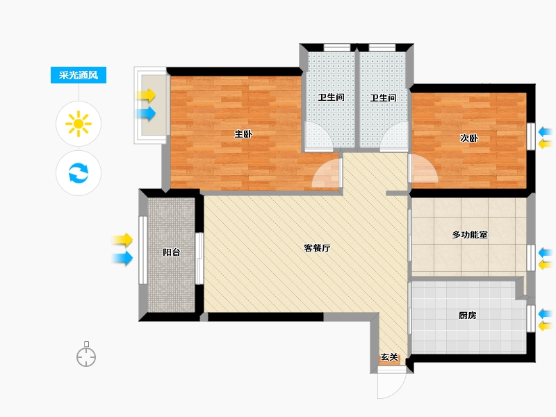 福建省-福州市-马尾正荣-77.27-户型库-采光通风