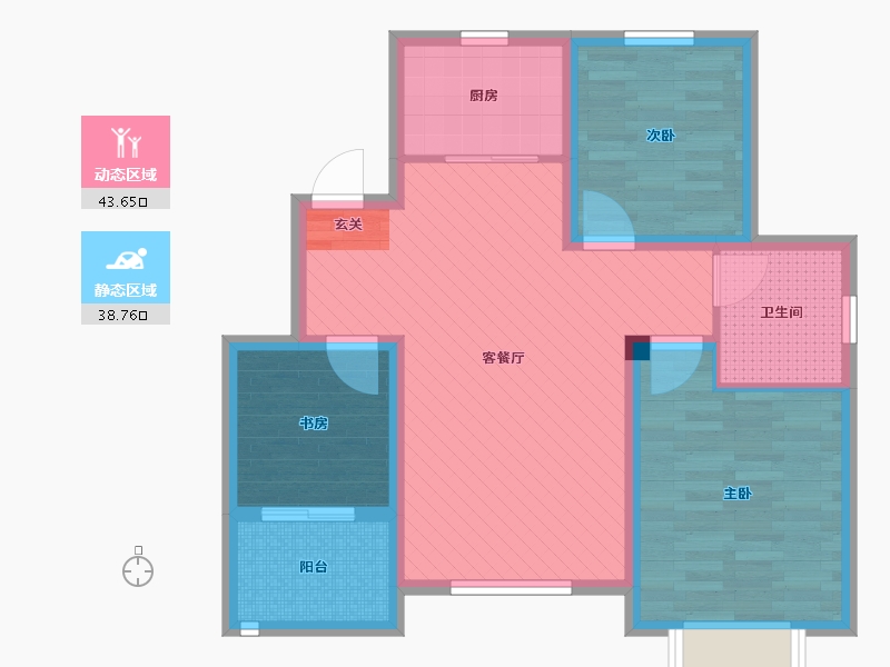 河南省-许昌市-公园世纪-72.00-户型库-动静分区