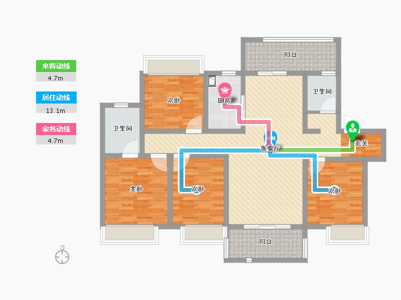 安徽省-宿州市-翰林苑-107.41-户型库-动静线