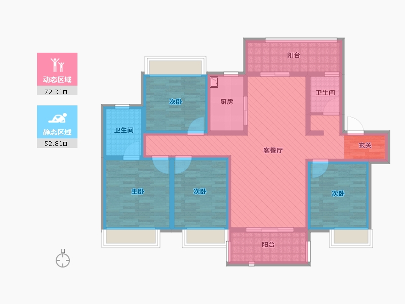 安徽省-宿州市-翰林苑-107.41-户型库-动静分区